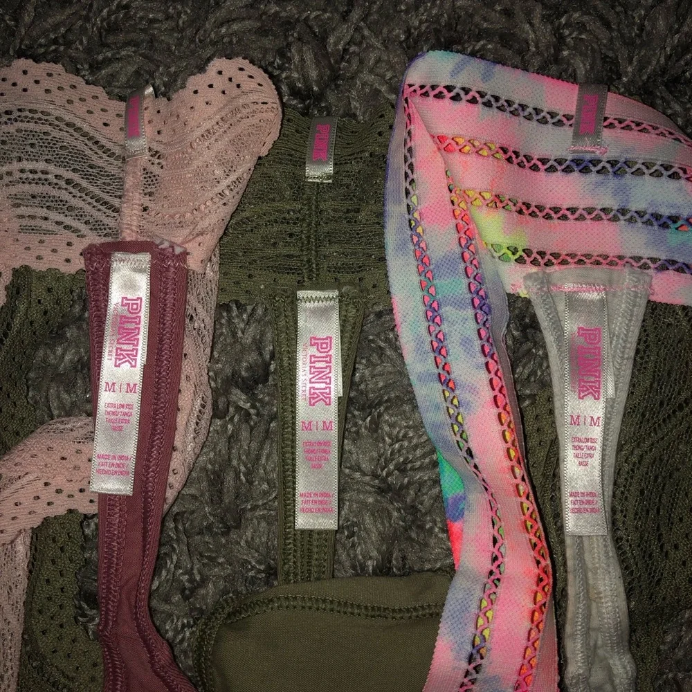 2016 Victoria’s Secret PINK Thongs, Size M, New Without Tags